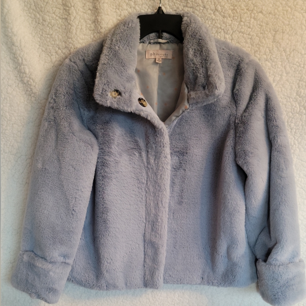 Womens Size M Philosophy Teddy Jacket in Lilac - Picture 3 of 12